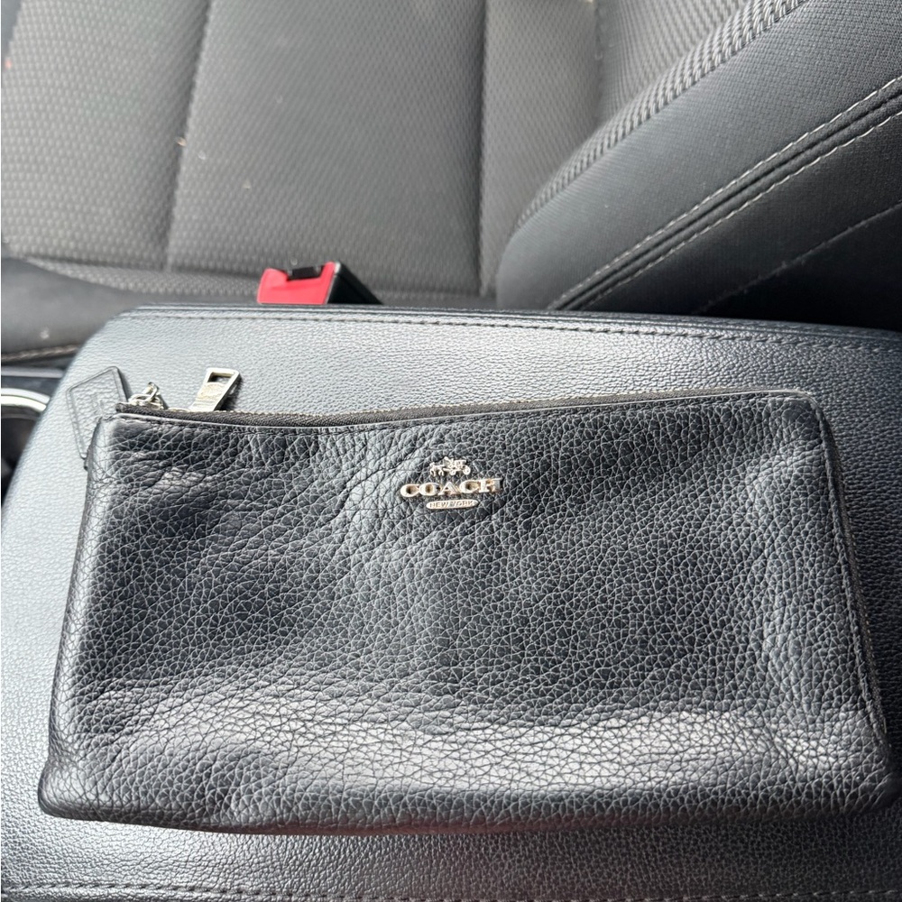 Coach Black Pebbled Leather Wallet